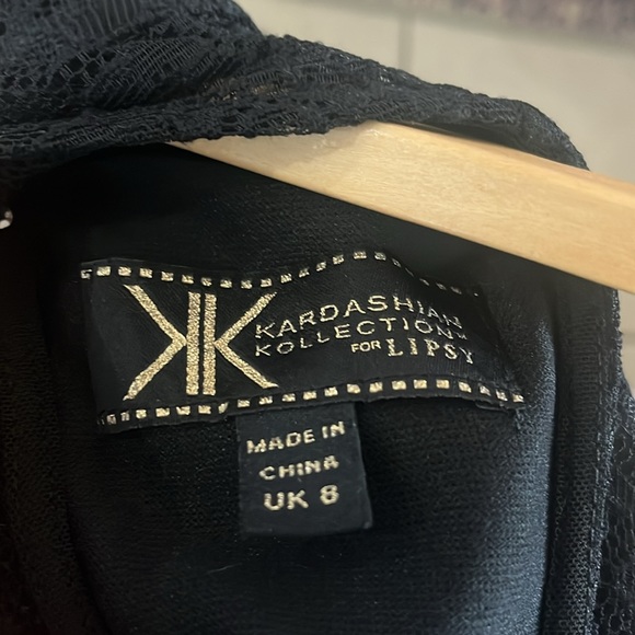 NWOT Kardashian Kollection for Lipsy Black Lace Lined Cocktail Dress Sequin 4 - Picture 10 of 10